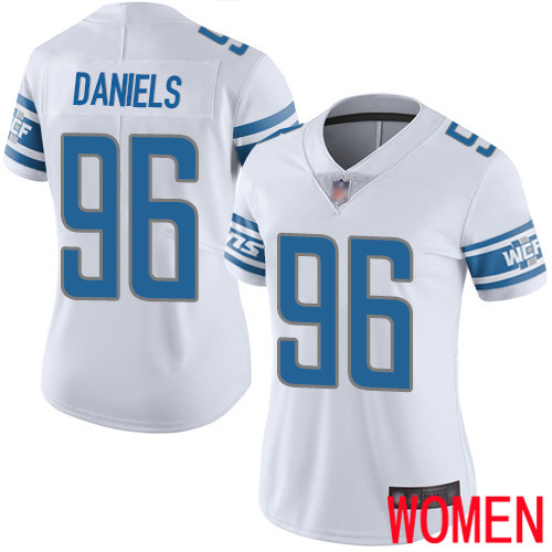 Detroit Lions Limited White Women Mike Daniels Road Jersey NFL Football #96 Vapor Untouchable